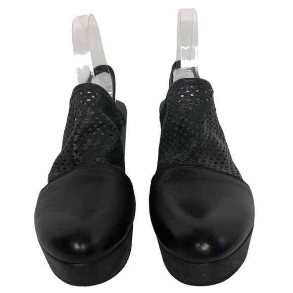 Free People Logan Perforated Leather Wooden Platform Clogs - Picture 6 of 12